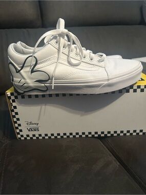 Vans Disney White Low-Top Sneakers with Black Accent